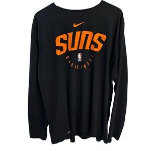 Nike Phoenix‎ Suns NBA Basketball Long Sleeve T-Shirt Black Orange Mens Sz XXL